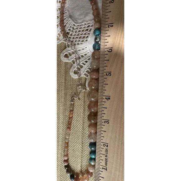 Jay King DTR Desert Rose Trading Sterling 925 Sunstone Turquoise Beaded Necklace - Picture 7 of 8
